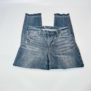 Kut from the Kloth Reese Fab Ab Ankle Straight Jeans Gray Size 4 High Rise